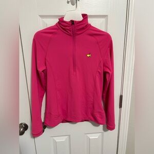 Magnolia Lane Masters Bright Pink Quarter Zip Pullover Size Medium NWOT